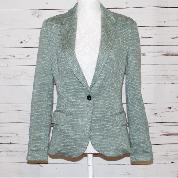 Anthropologie Jackets & Blazers - Anthropologie Cartonnier Dark Mint Tweed Blazer